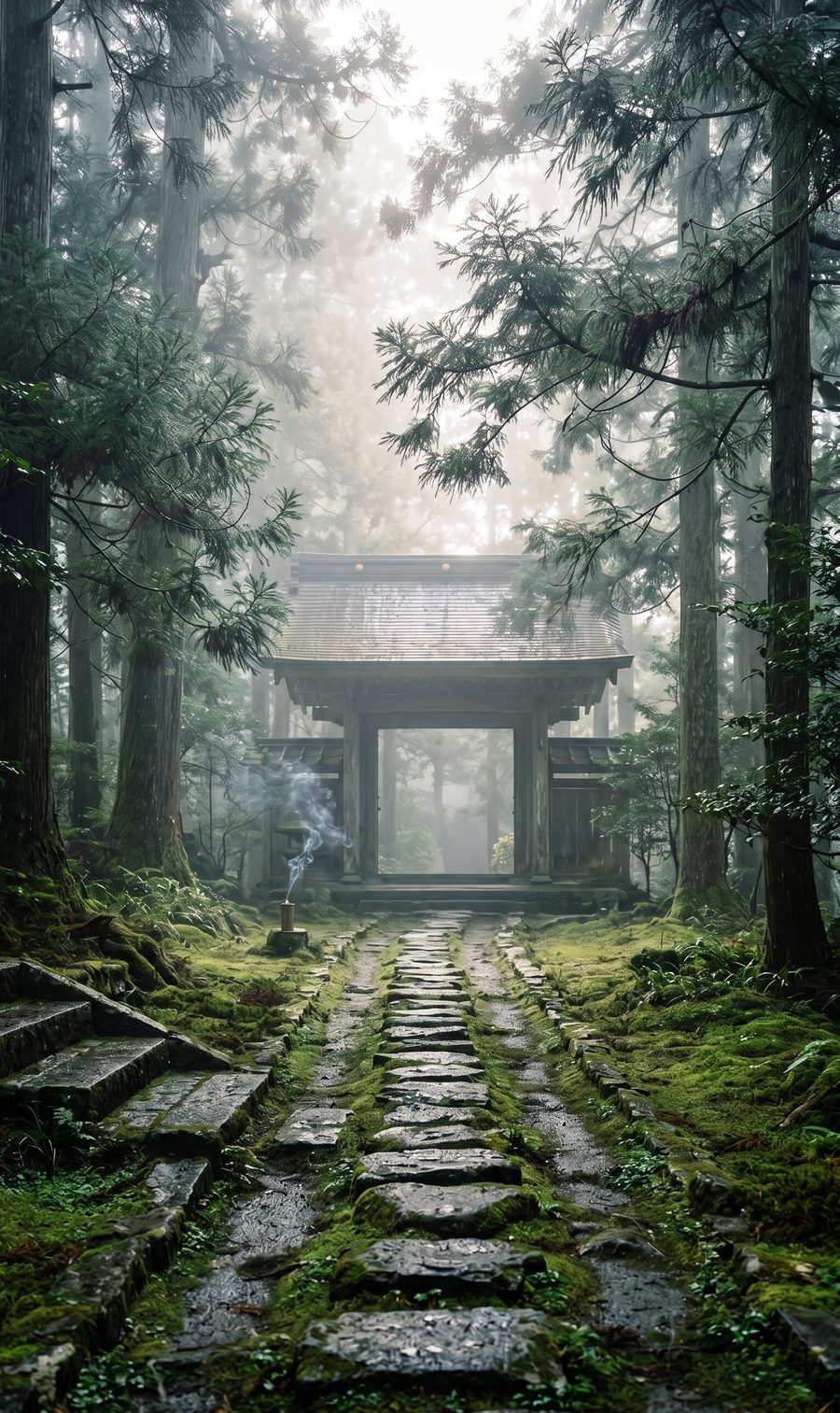 Torii-Tor im Wald von Kyoto
